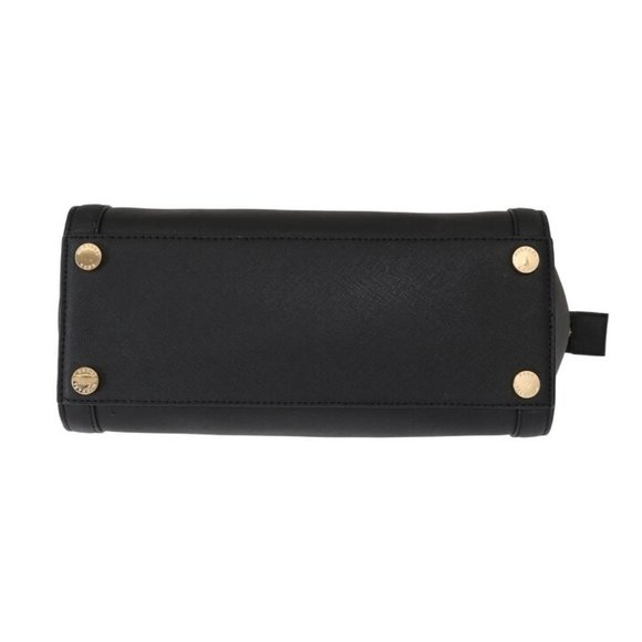 Michael Kors Black and Gold Tina Satchel Crossbody